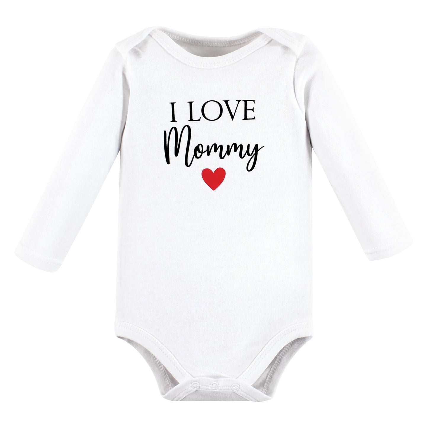Hudson Baby Unisex Baby Cotton Long-Sleeve Bodysuits, Girl Mommy Red Black, 3-6 Months