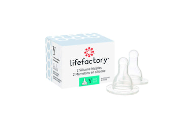 Lifefactory Bpa-Free Stage Y (6+ Months) Silicone Nipples, 2-Pack
