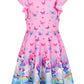 Labeca Baby Girls Printed Casual Party Dresses Twirly Ruffle Sleeve Dress Butterfly Unicorn Cap Xs