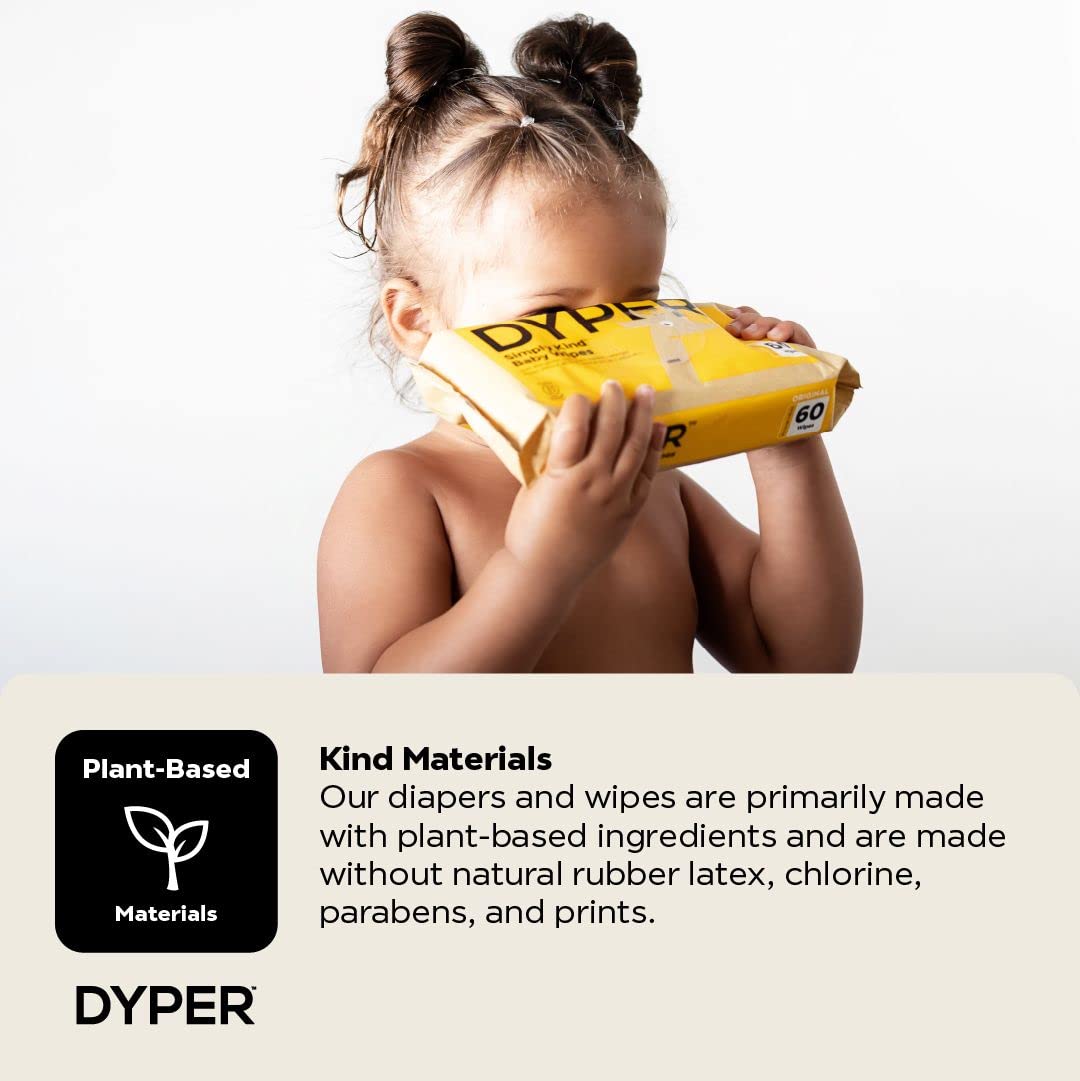Dyper Baby Wet Wipes | 99.9% Water Unscented For Sensitive Newborn Skin | Hypoallergenic | Honest Ingredients | Made With Plant-