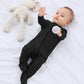 Guisby Rayon Baby Footed Pajamas With Mittens For Girls Boys, 2 Way Zipper Long Sleeve Sleepers 3-Pack Newborn