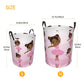 Gbuzozie Cute African Black Girl Round Laundry Hamper Storage Basket Toys Clothes Organizer Bin For Home Bathroom Bedroom Dorm N