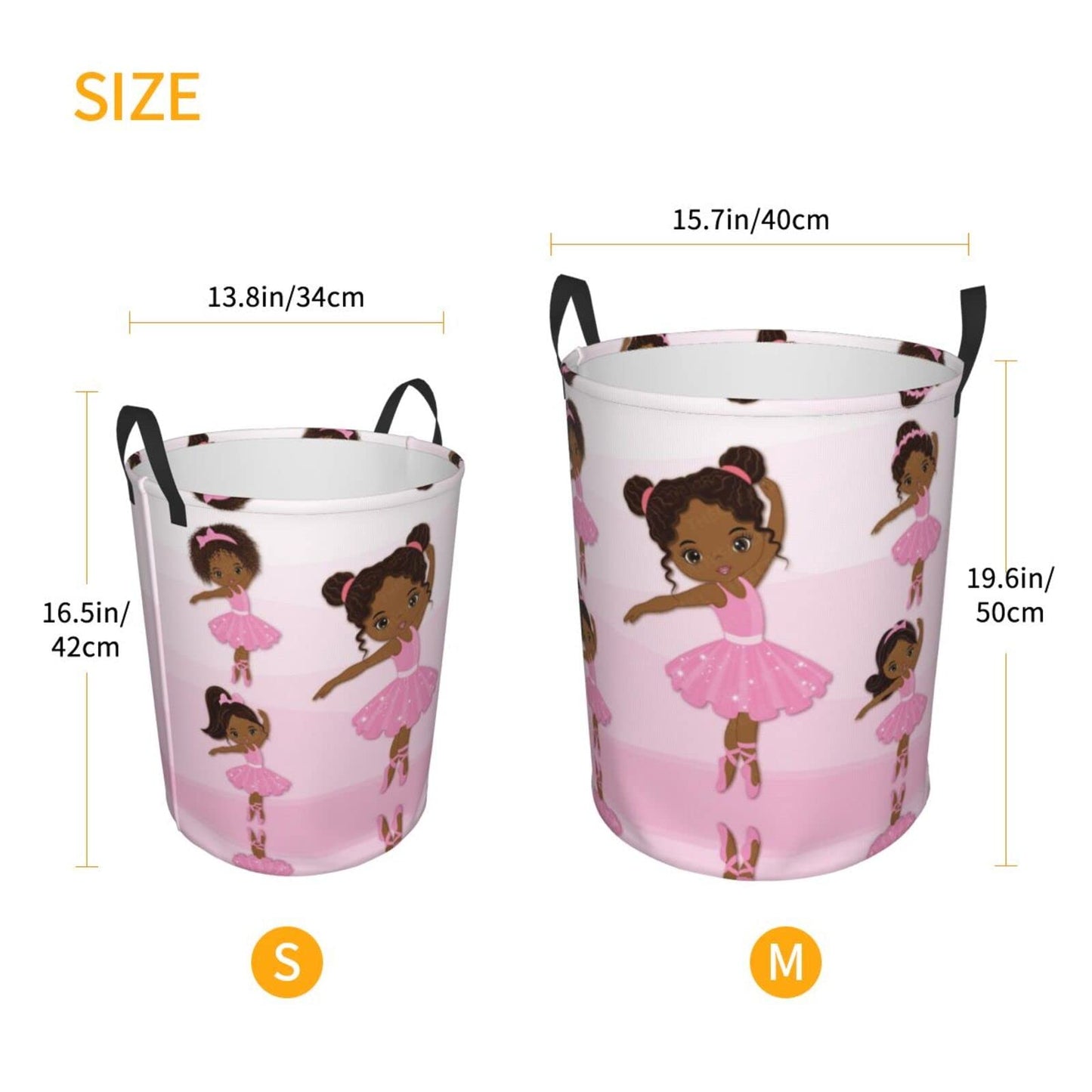 Gbuzozie Cute African Black Girl Round Laundry Hamper Storage Basket Toys Clothes Organizer Bin For Home Bathroom Bedroom Dorm N