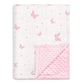 Butterfly Baby Blankets for Girls, Soft Nursery Minky Blankets with Muslin and Dotted Fleece Back 30x40 inches, Receiving Bed Qu