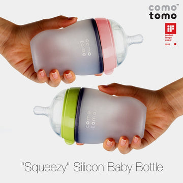 Comotomo Natural Feel 8 Ounce Baby Bottle 3 Pack - Green