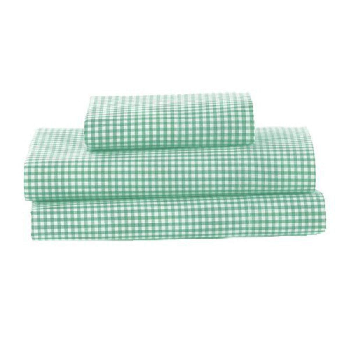 bkb Gingham Toddler Sheet Set, Green