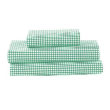 bkb Gingham Toddler Sheet Set, Green