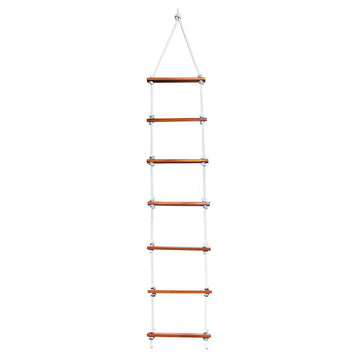 Ashish Wood Rope Climbing Ladder Indoor/Outdoor For Kids  Ninja Obstacle, 4 To 10 Years (White)