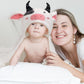 Wodhoy Baby Towels With Hood For 1-6, 2-Pack Toddler Bath Towel With Animal Face Soft Absorbent,Premium Coral Fleece Ultra Absor