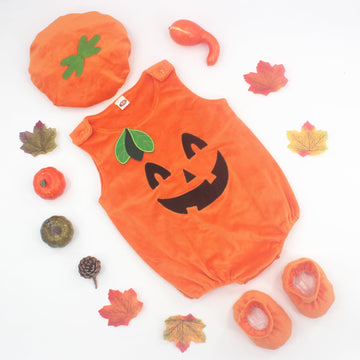 Zhskeuun Newborn Baby Boys Girls Halloween Avocado/Pumpkin/Dinosaur Costumes Halloween Cosplay (Baby Pumpkin Outfit, 3-6 Months)