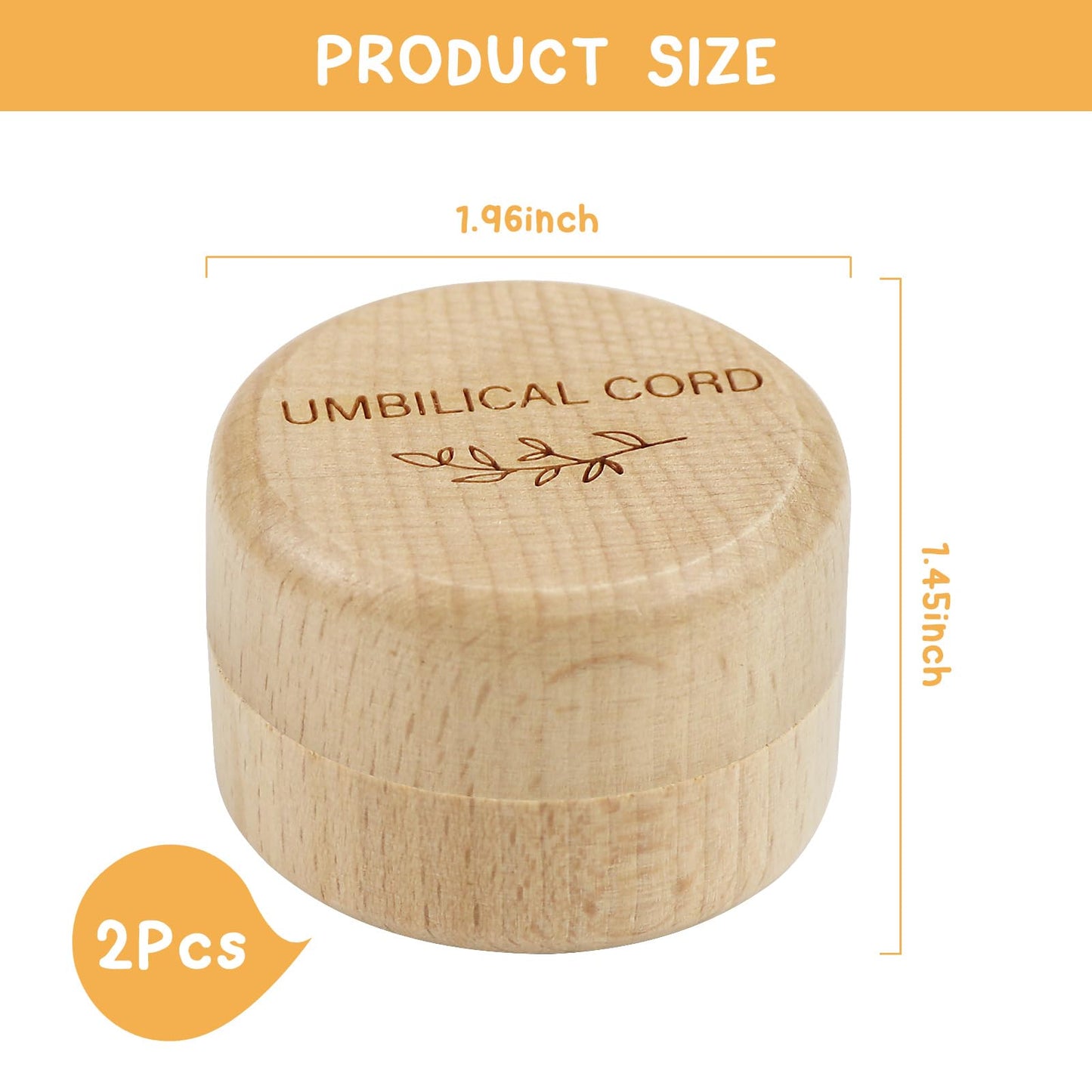 Thootyriaf Wooden Baby Fetal Hair/Umbilical Cord Memorial Box - Carved Memorial Box For Newborn Christening - Baby Gift (2Pcs)