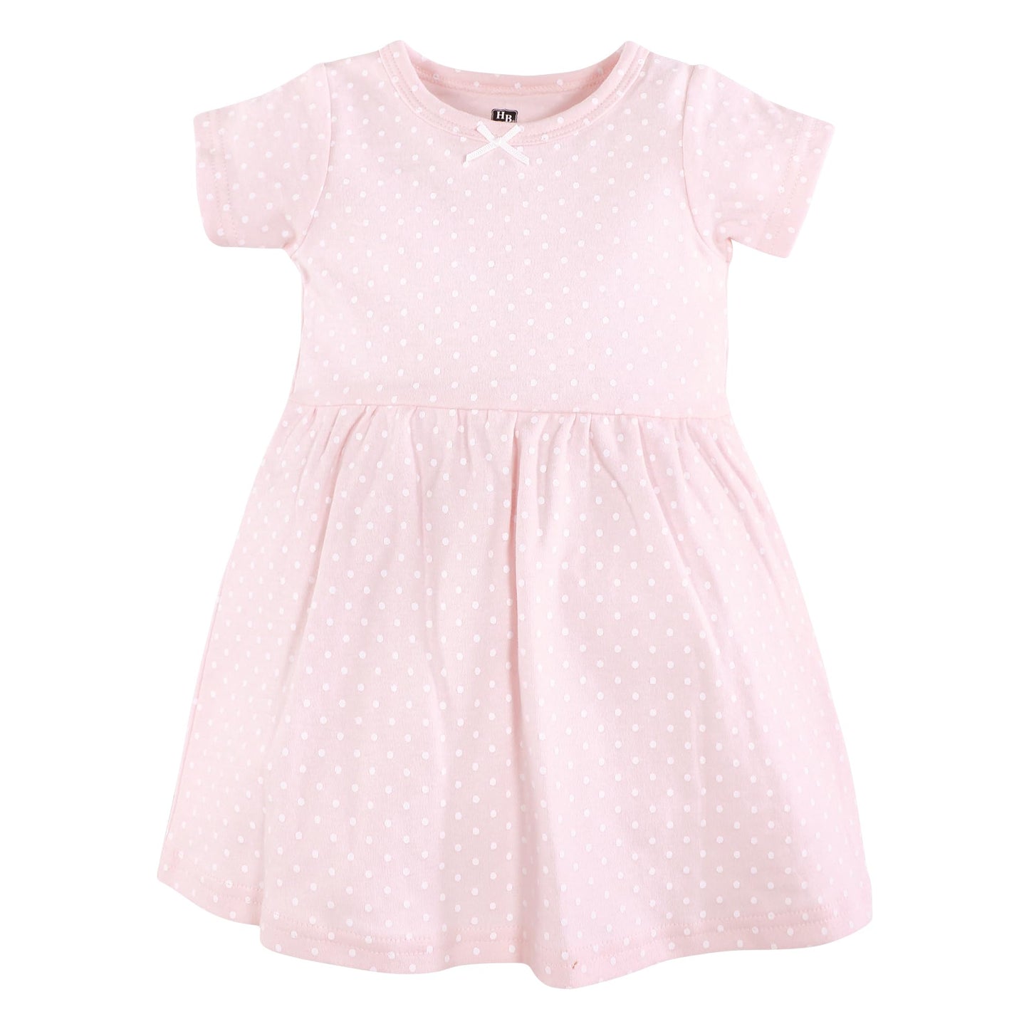 Hudson Baby Baby Girls Cotton Dresses, Tiny Pink Flower, 3-6M (M)