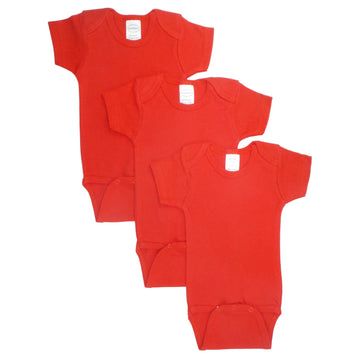 Bambini Red Bodysuit Onezies (Pack Of 3)