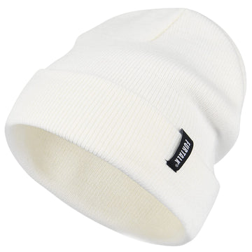 Furtalk Toddler Beanie Baby Boys Girls Beanies Kids Knit Winter Hats For 0-8 Years White