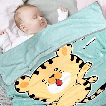 MOM CARE Fleece Winter Blanket for Newborn Baby Super Soft Warm Fluffy Infant Blanket Cozy Single Layered Pack of 1 Green