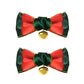 2Pcs Christmas Hair Bows For Girls 3 Inches Red Green Ribbon Hair Accessories Small Xmas Boutique Hair Clips Christmas Bell Hair