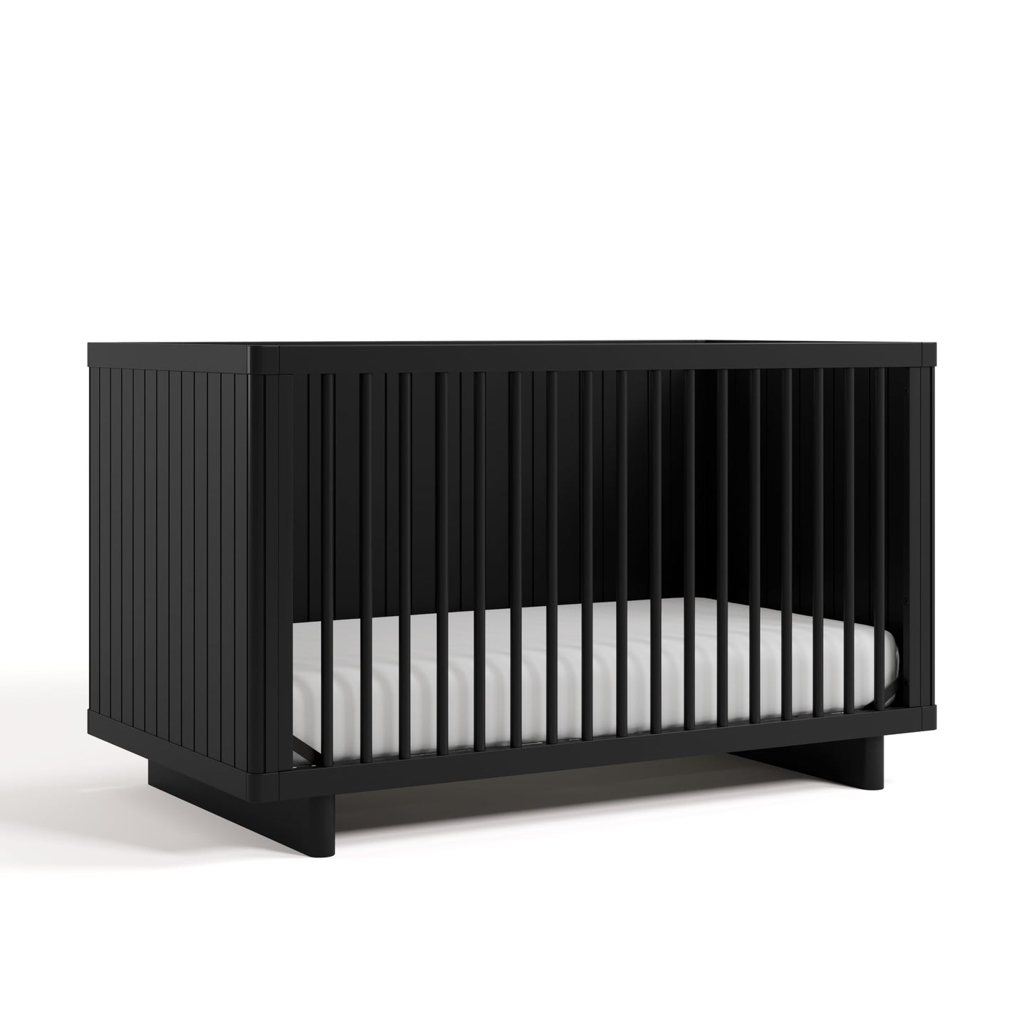 Storkcraft Kyoto Deluxe Convertible Crib with Bonus Toddler Guardrail (Black) - GREENGUARD Gold Certified, Toddler Guardrail Inc