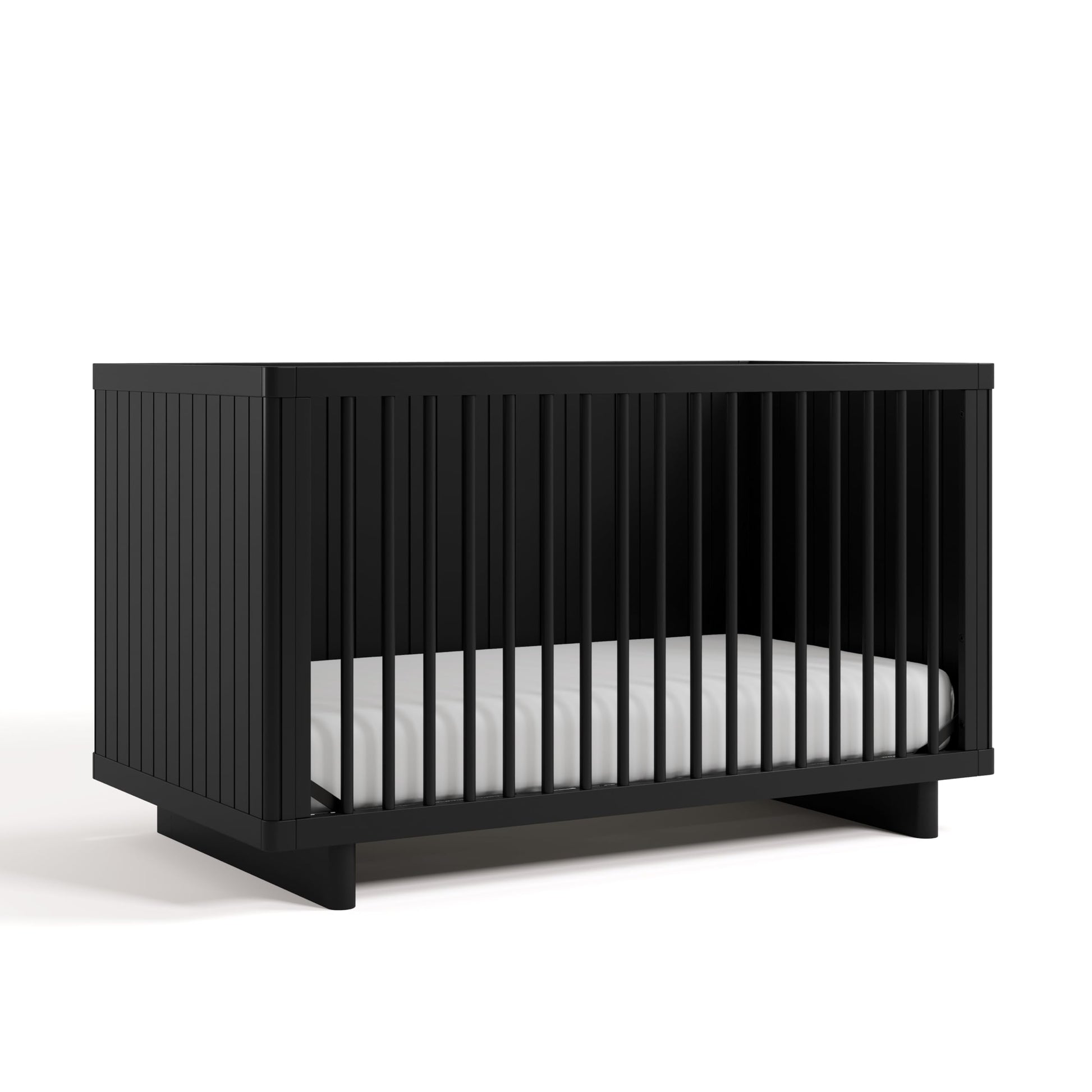 Storkcraft Kyoto Deluxe Convertible Crib with Bonus Toddler Guardrail (Black) - GREENGUARD Gold Certified, Toddler Guardrail Inc