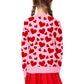 Red Heart Sweater Tops For Girls Valentine Day Love Sweatshirts Unisex Kids Long Sleeve Outfit Pink 5-6 Years