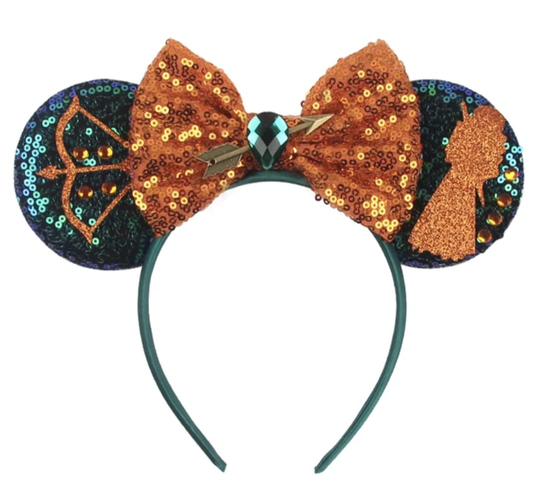 Clgift Iridescent And Sparkle Mouse Ears, Pick Your Color: Silver, Gold, Blue, Rainbow, Red Sequin (Merida)