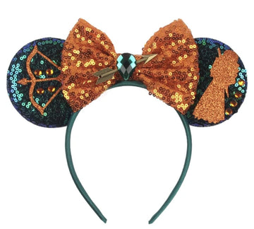 Clgift Iridescent And Sparkle Mouse Ears, Pick Your Color: Silver, Gold, Blue, Rainbow, Red Sequin (Merida)