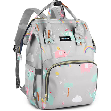PACKNBUY Diaper Bag for Mothers for Travel, Newborn Baby Bag (Light Grey)