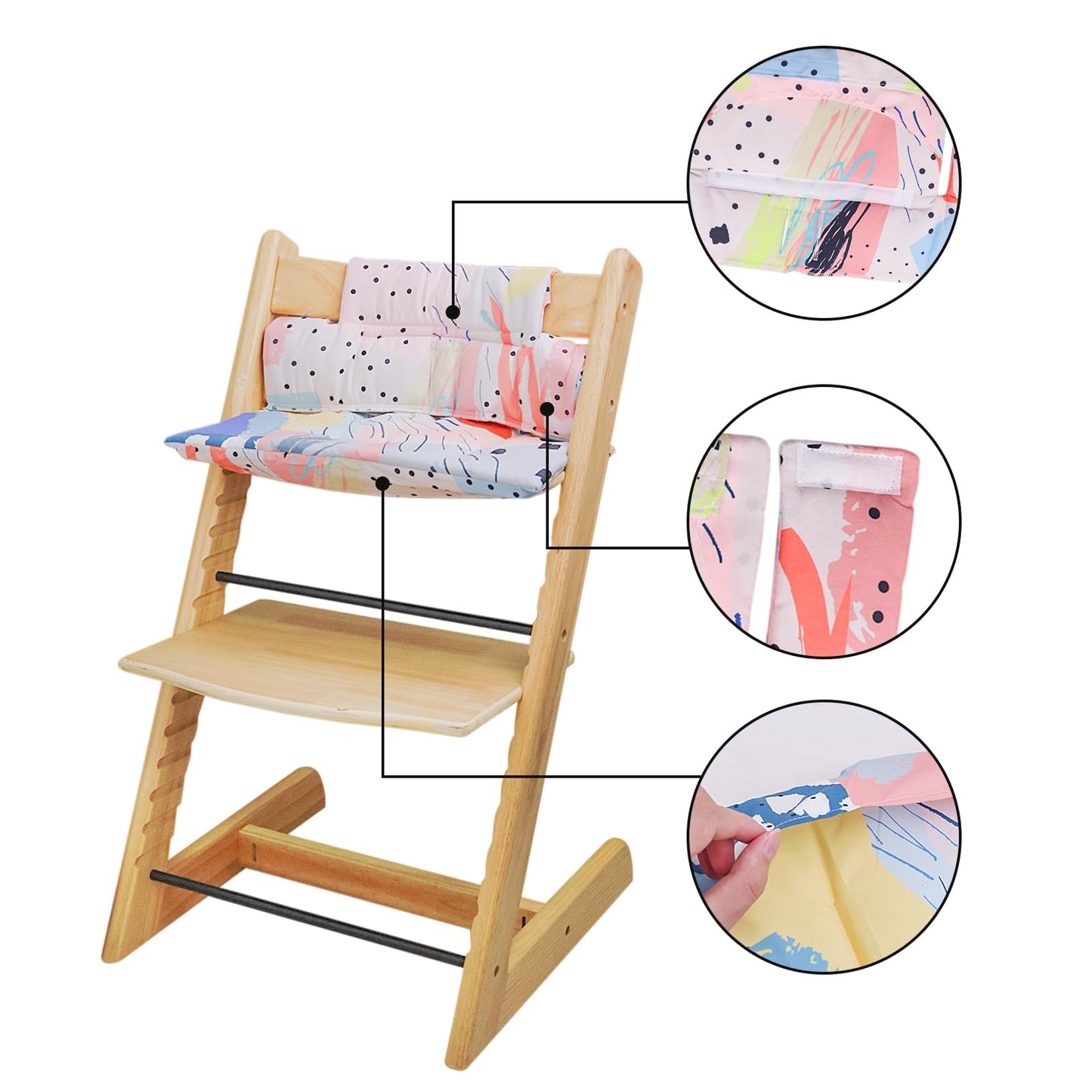 Llhqamt High Chair Cushion, Soft And Comfortable For Tripp Trapp High Chair Cushion, For Tripp Trapp Cushion Set Makes It Safer