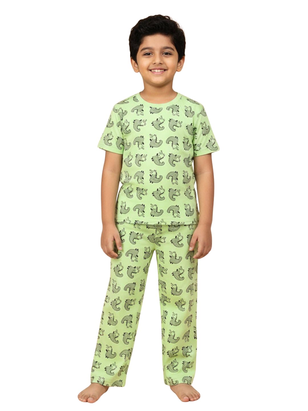 The Mom Store Baby/Kids Pajama Nightsuit Set | Cotton Printed Sleepwear | Unisex Trendy TShirt And Pyjama Set | Soft & Breathab