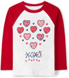 Tkria Baby Girl Shirt For Valentine Day Love Heart Printed Raglan Sleeve Love Heart Graphic Tshirts Toddler Outfits 2T