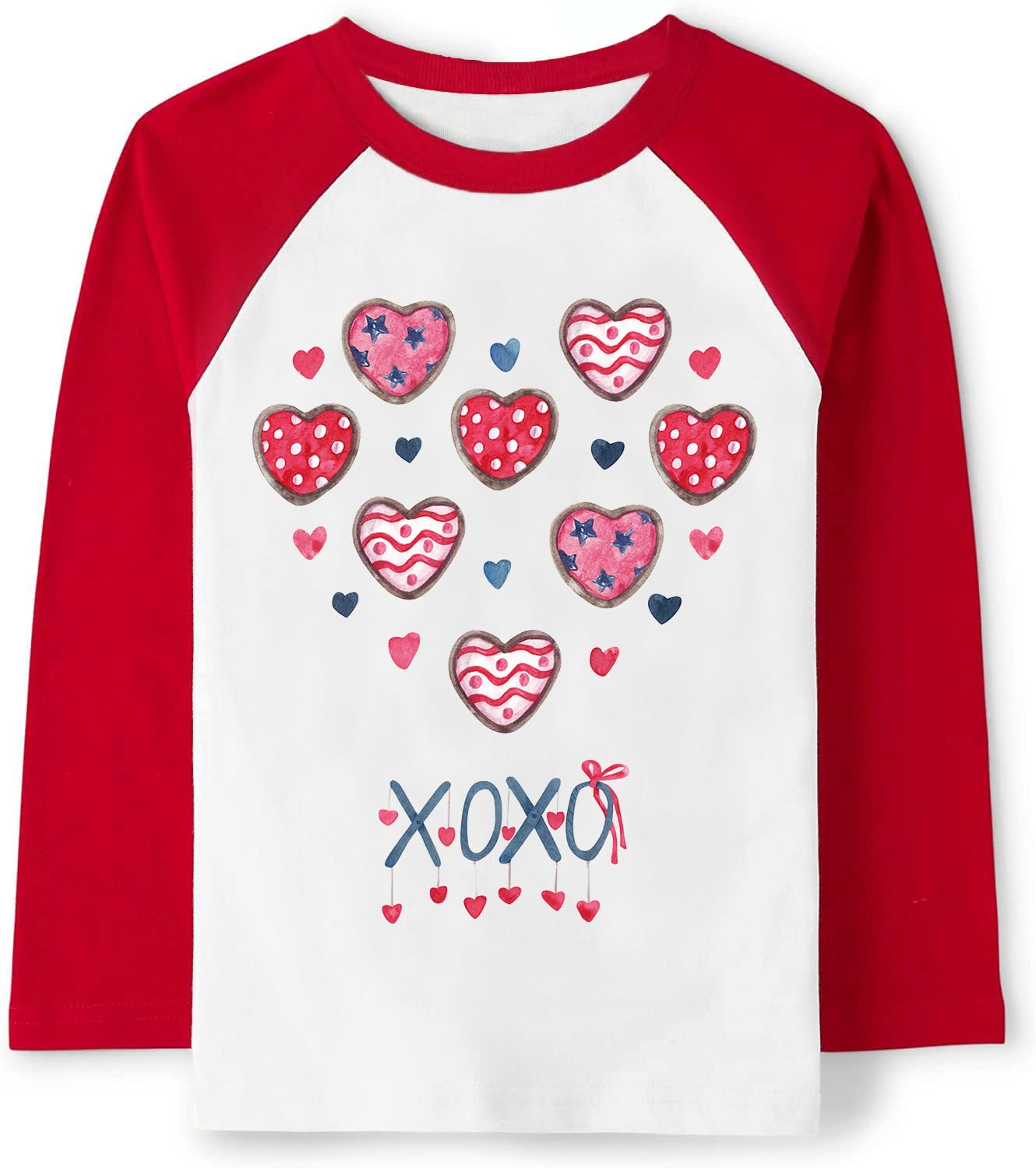 Tkria Baby Girl Shirt For Valentine Day Love Heart Printed Raglan Sleeve Love Heart Graphic Tshirts Toddler Outfits 2T