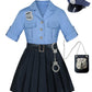 Viyorshop Girls Police Officer Costume Kids Cop Outfit For Halloween Party Dress Up (5-6 Years)