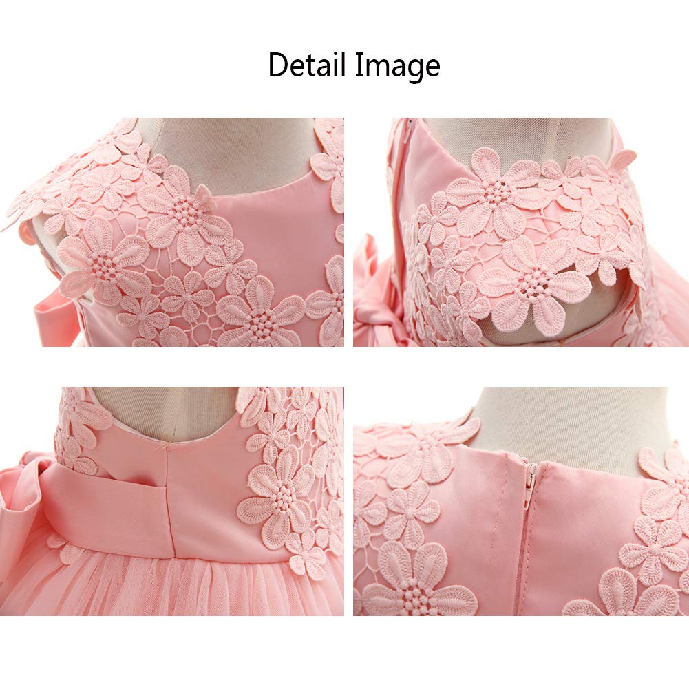 Baby Girl Dress Christening Baptism Gowns Flower Girl Dress Pink 6M