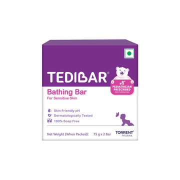 Tedibar Baby Bathing Bar | For BabyS Sensitive Skin | Gentle Cleansing, Skin-Friendly, Ph 5.5, 75Gm, Pack Of 2