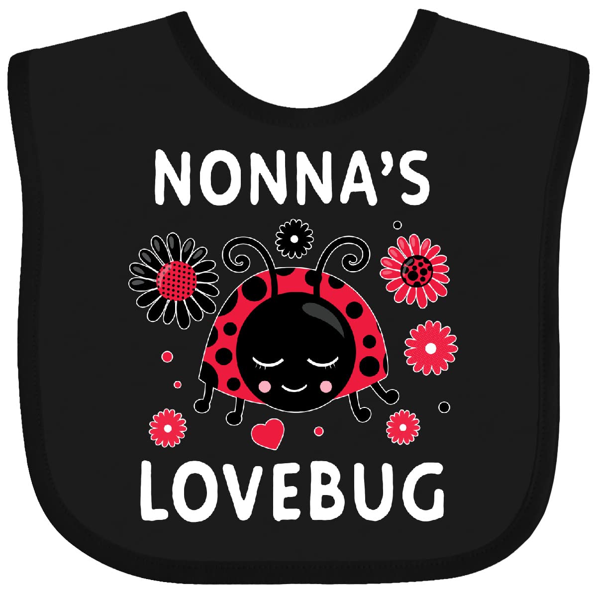 Inktastic Valentine 'S Day Nonna 'S Lovebug Baby Bib Pink 39512