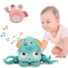Growinlove Baby Crawling Toy Musical Octopus Toy, Toddler Interactive Crawling Octopus Toy with Music, LED Light Up and Automati