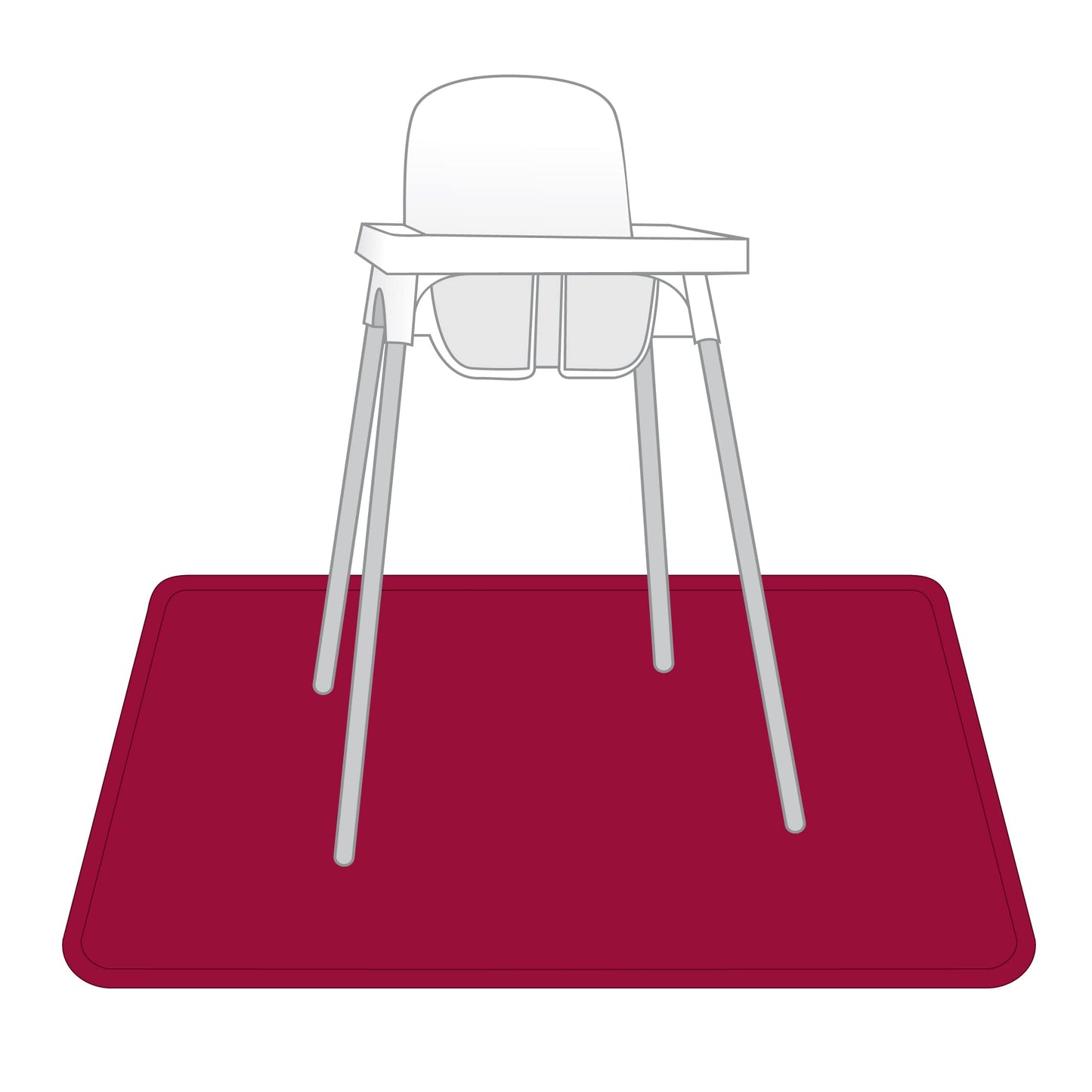 Bapronbaby Minimalist Cranberry Splash Mat - Waterproof Catch-All For Under High Chairs, Floors, Tables, Playtime Or Arts & Craf