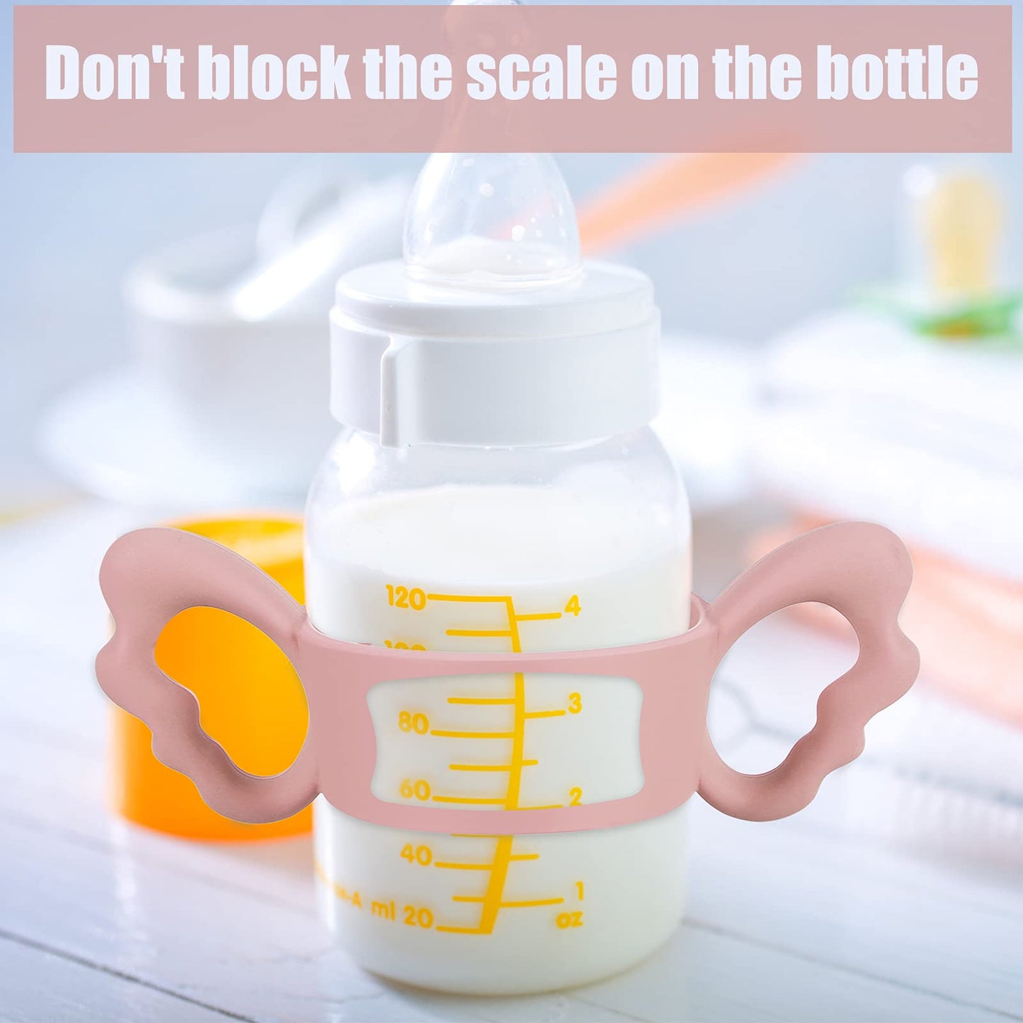 3 Pieces Baby Silicone Bottle Handles Natural Bottle Handle Wide Neck Feeding Handle Easy Carry Handle Lightweight Bottle Handle
