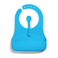 Avanchy Silicone Baby Bibs, Waterproof, Adjustable, BPA Free, Soft Unisex Set for Toddlers with Matching Spoon, Blue