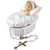Precious Moments Baptism Rosary With Box For Girl | Baptized In His Name Resin Box With Rosary | Baptism Gift For Girl