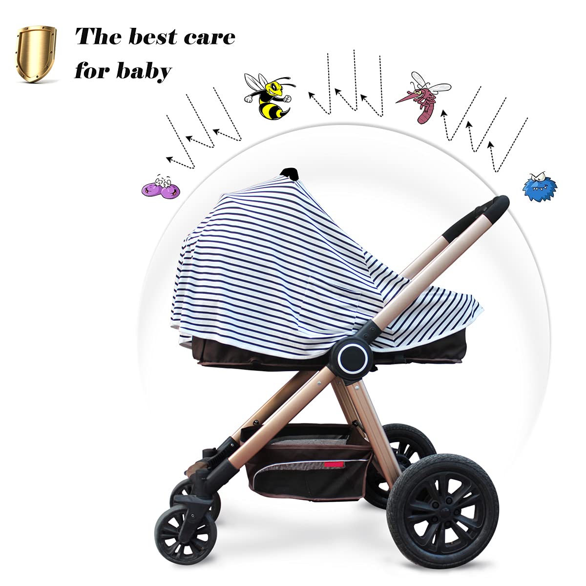 Baby Nursing Cover & Nursing Poncho - Multi Use Cover For Baby Car Seat Canopy, Shopping Cart Cover, Stroller Cover, 360 Full Pr