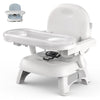 Bellas Friends 3-in-1 Toddler Booster Seat for Dining Table and Kitchen Chair with Adjustable Double Layer Tray and Safety Strap