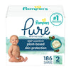 Pampers Baby Diapers - Pure Protection - Size 2, 186 Count, For Up To 100% Leakproof, Premium Plant-Based Skin Protection