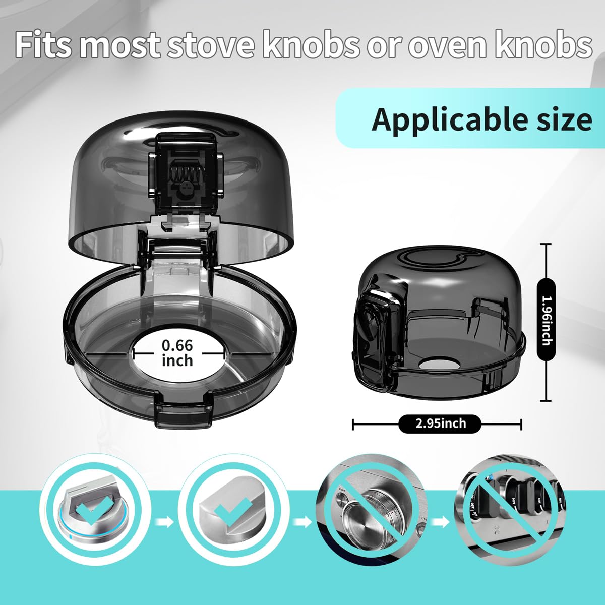 Stove Knob Covers (5-Pack) - Child Proof Gas Stove Knob Locks, Baby Proofing Safety Covers For Gas Stoves & Ovens, Heat Resistan