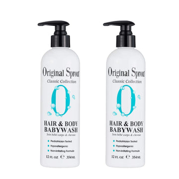 Original Sprout Hair And Body Baby Wash. Organic Vegan Baby Shampoo And Body Wash For Sensitive Skin. 12 Fl Oz (Pack Of 2)