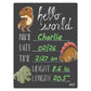 Cohas Hello World Newborn Baby Announcement Chalkboard Sign With Dinosaur Theme, 9 By 12 Inches, No Marker