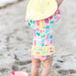 Rufflebutts Baby Girls Upf 50+ Sun Protection Novelty Print Long Sleeve One Piece Rash Guard Swimsuit With Zipper - Ice Cream So
