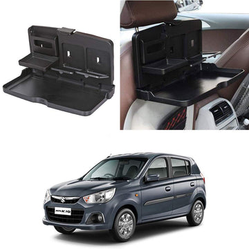 Oshotto (FT02) Car Backseat Food Travel Dining Meal & Snaks Tray & Cup Holder Compatible with Maruti Suzuki Alto K10 (Black)  