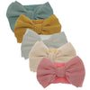 Kidocheese Hairband - Soft Nylon Hairbands With Bows For Baby Girl, 5 Count (Pack Of 1), Different Solid Colors, Adjustable Size