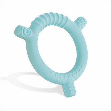 Beebaby Soft Silicone Ring Teether For 36 Months With Carrying Case, Bpa Free Teething Toy For Babies With Textured Surface For