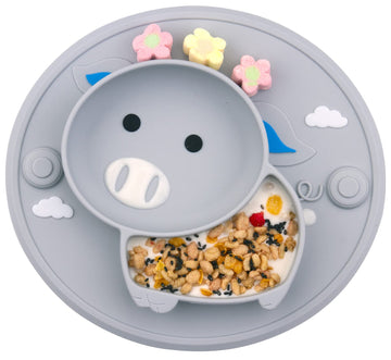 Baby Silicone Plate, Toddler Suction Plates Mini Plate Placemat For Kids And Infants Self Feeding, Bpa Free, Microwave & Dishwas
